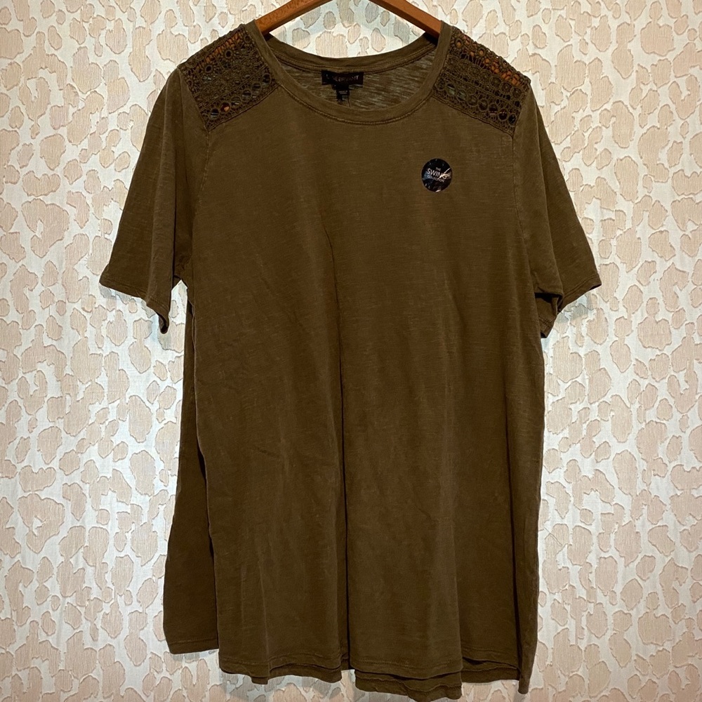 Lane Bryant Swing Collection Crochet Shoulder Tee